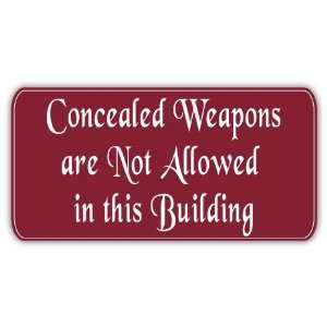 Concealed Weapons Sign Car Bumper Sticker Decal 6 X 3