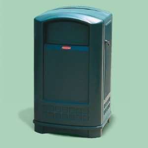  Plaza Waste Receptacle   Black 50 Gallon: Office Products
