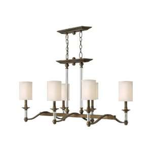  Sussex 6 Light Island Pendant in English Bronze with Ivory 