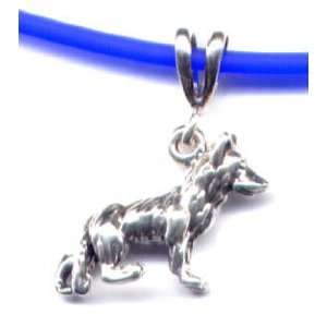  18 Blue German Shepherd Necklace Sterling Silver Jewelry 