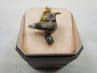 Juicy Couture Gold Pave Hummingbird Charm 4 Bracelet Keychain *NIB 