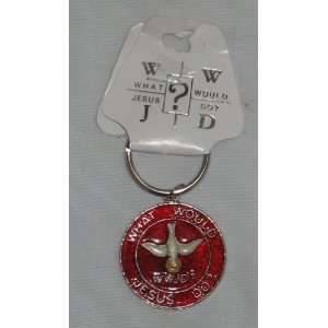  Red Christian Keychain WWJD What Would Jesus Do? with 