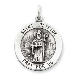  Sterling Silver Antiqued Saint Patrick Medal Jewelry