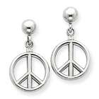   Gold Butterfly Shaped Peace Sign Earrings Pair 16mm Silver Pair 2