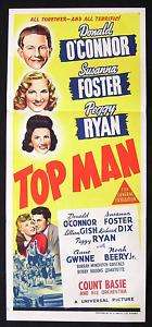 TOP MAN (1943) Donald OConnor COUNT BASIE RARE poster  