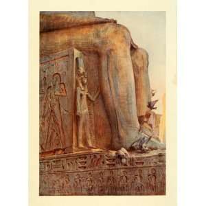  1907 Print Nefert Ari Luxor Temple Sculpture Bas Relief 