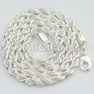 Wholesale Fashion silver 5mm Rope chain Necklace 16 24 inch  