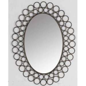   Metal ringlet framed oval art deco wall mirror Patio, Lawn & Garden