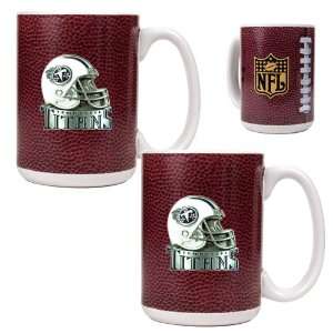  Tennessee Titans Game Ball Ceramic Coffee Mug Set: Kitchen 