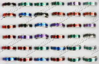 Wholesale Lot 50pcs mixed colour Stainless steel Rings  