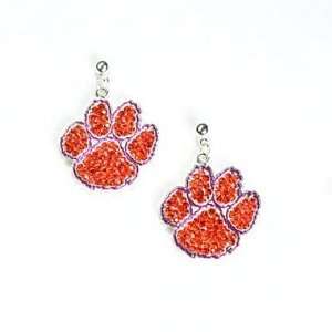  Clemson Tigers Crystal Logo Earrings