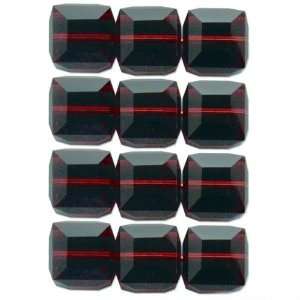  12 Burgundy Swarovski Crystal Cube Beads 5601 4mm New 