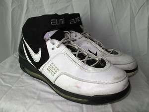 Mens NIKE Air Max Elite BASKETBALL White Leather Sneakers Shoes Size 