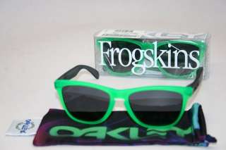 OAKLEY FROGSKINS BLACKLIGHT GREEN BLACK GREY SUNGLASSES  