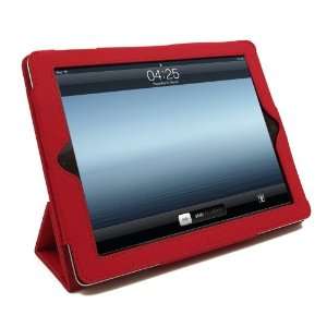  Red iPad 3 PU Leather Trinity Smart Case Stand Folio for Apple iPad 