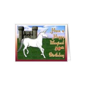 Magical 50th Birthday, Unicorn Castle Card Toys & Games