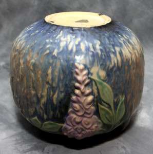 Lovely Roseville Pottery Wisteria Two Handled Vase 1930s  
