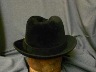 Vintage Knox New York Fedora Hat with Buckle made in Germany, Black 