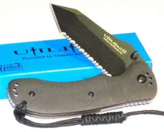 Ontario Joe Pardue Utilitac II Black Tactical Stealth Folding Knife 