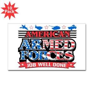  (Rectangle) (10 Pack) American Armed Forces Army Navy Air Force 