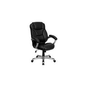  High Back Double Padded Black Leather Office Chair   Eco Friendly 