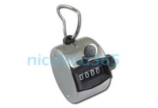 Chrome Hand Tally Counter 4 Digit Number Clicker Golf High Quality New 