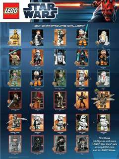 2012 Lego Star Wars Poster. It includes all the minifigures picture in 
