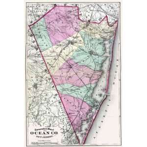  OCEAN COUNTY NEW JERSEY (NJ/TOMS RIVER) MAP 1872