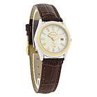 Beverly Hills Polo Club Ladies White Dial Two Tone Brown Leather Band 