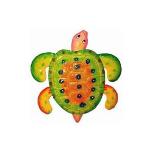  Hand Painted Sea Turtle, Yellow and Green 