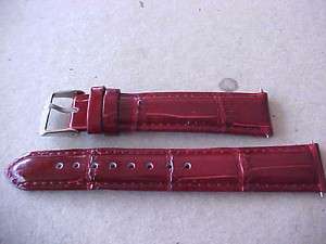 New Maroon Red Leather 18mm Wrist Watch Band Strap  