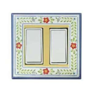  French Country Ceramic Switch Plate / 2 Rocker