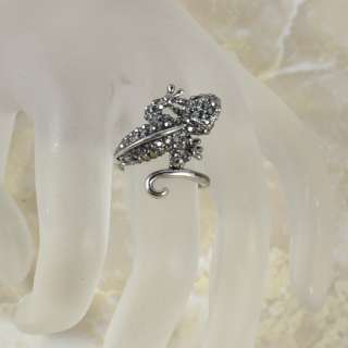 Wholesale Lot 6pc Vintage Lizard Cocktail Crystal Ring  