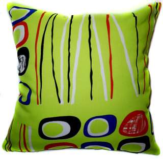 EA27 Lime Bule Red Circle Curve Linen Cushion/Pillow/Throw Cover 