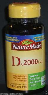 Nature Made D3 2000 IU Vitamin D Supplement 100 tablets  