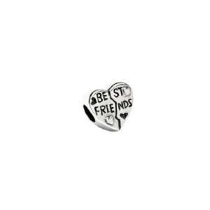   Best Friend Heart Charm in Silver for Pandora and most 3mm Bracelets