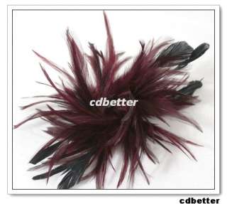 Women Party Manual Layered Feather Flexible Brooch Pin Hair Clip 