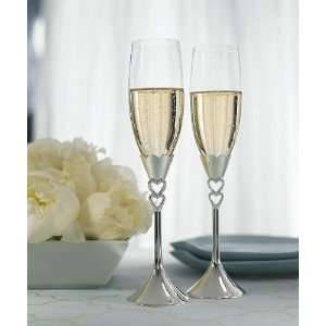    Baby Keepsake: Silver Plated Open Hearts Stem Goblets: Baby
