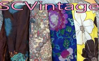 Vtg Scarf Lot Floral Cotton Ethnic Scarves 4 70s 80s  