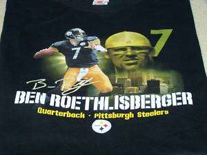 BEN ROETHLISBERGER Pittsburgh Skyscape STEELERS Shirt L  