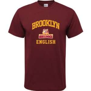Brooklyn College Bulldogs Maroon Youth English Arch T Shirt  