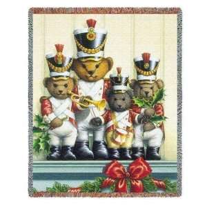  Soldier Bears Throw   70 x 53 Blanket/Throw