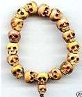 Tibetan Ox Bone Carved Skull Prayer Beads Bracelet