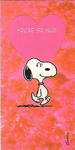 1970s Vintage Peanuts Valentine Greeting CARD Snoopy Red USED Cute 