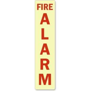  Fire Alarm (vertical) Glow Vinyl Sign, 4 x 18 Office 