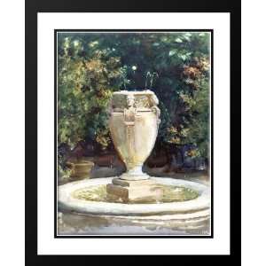   , John Singer 28x36 Framed and Double Matted Vase Fountain, Pocantico
