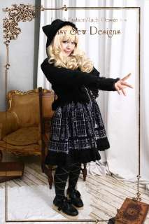 Sweet Lolita EGL Hoody Trench Cat Dress Jacket Belted Coat Sparkly 