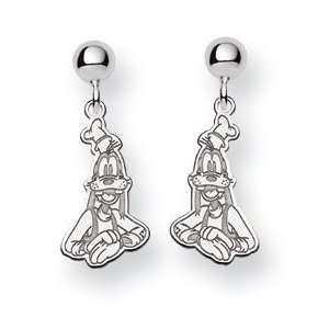  14k White Gold Disney Goofy Earrings Jewelry