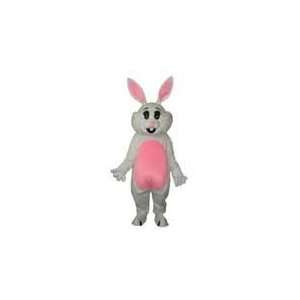  Pink Ear Easter Bunny Adult Mascot Costume: Everything 