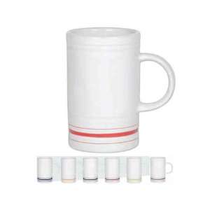  Drum Series   White/Orange   Ceramic BPA free mug, 16 oz 